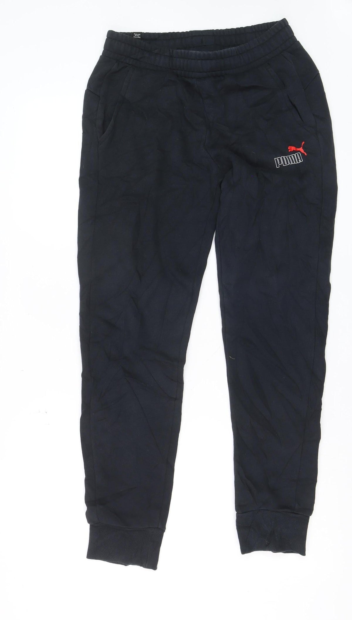 Puma Men’s Black Small Jogger Track Pants Elastic Waist Pockets