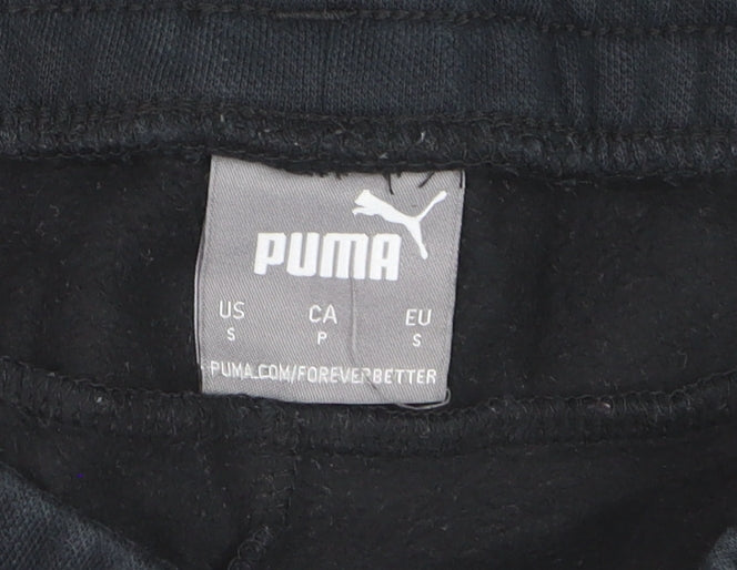 Puma Men’s Black Small Jogger Track Pants Elastic Waist Pockets