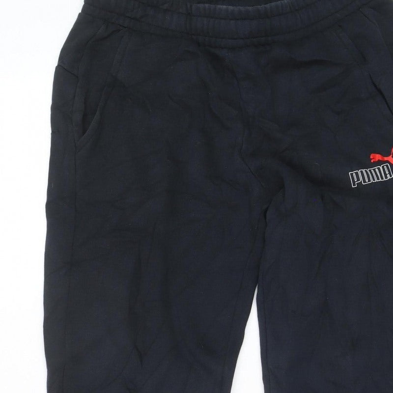 Puma Men’s Black Small Jogger Track Pants Elastic Waist Pockets