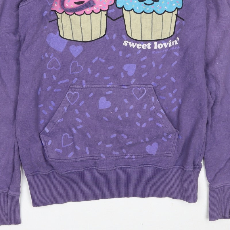 David & Goliath Teens Purple L Pullover Hoodie Cupcake Graphic Pocket