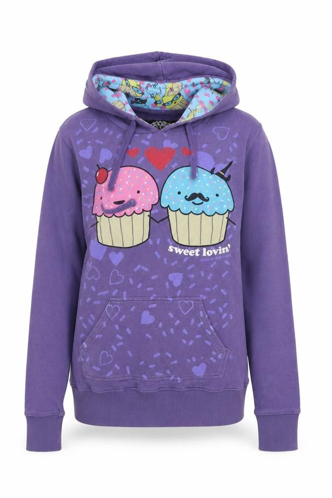 David & Goliath Teens Purple L Pullover Hoodie Cupcake Graphic Pocket