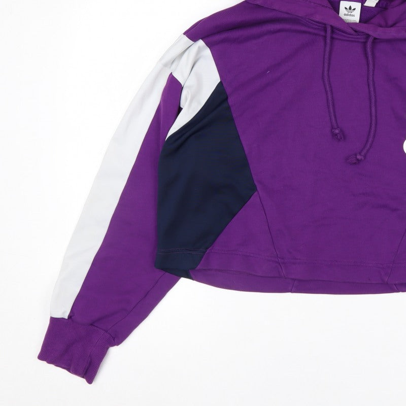 Adidas Women’s Purple Colourblock Logo Pullover Hoodie UK 16