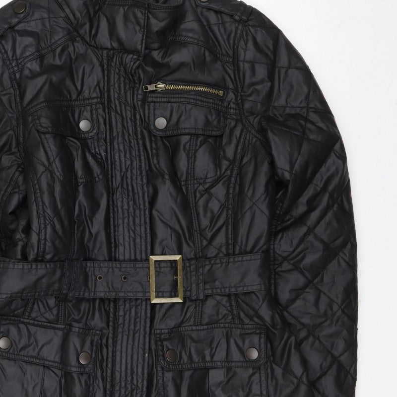Marks & Spencer Women’s Black UK 12 Quilted Belted Puffer Jacket