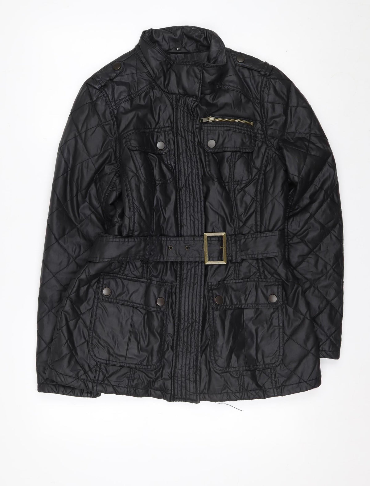 Marks & Spencer Women’s Black UK 12 Quilted Belted Puffer Jacket