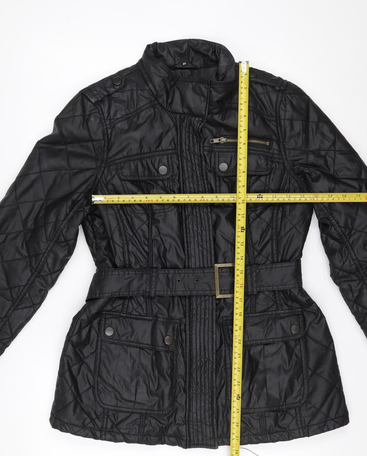 Marks & Spencer Women’s Black UK 12 Quilted Belted Puffer Jacket