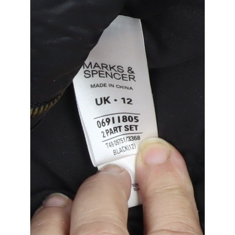 Marks & Spencer Women’s Black UK 12 Quilted Belted Puffer Jacket