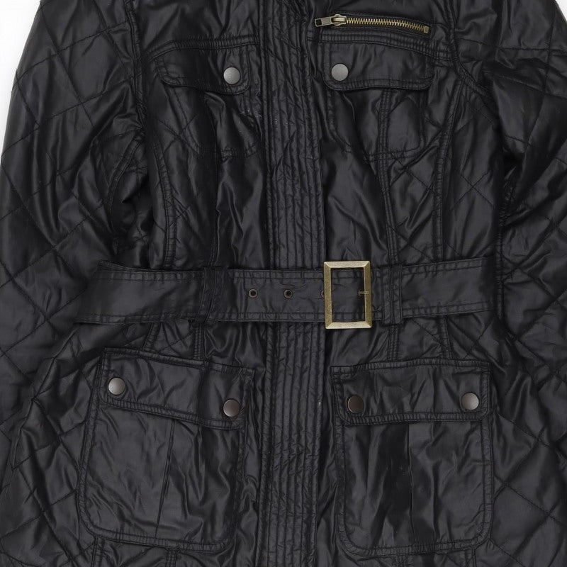 Marks & Spencer Women’s Black UK 12 Quilted Belted Puffer Jacket