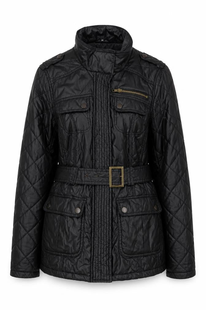 Marks & Spencer Women’s Black UK 12 Quilted Belted Puffer Jacket