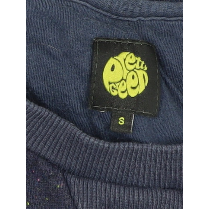Pretty Green Men’s Blue S Crew Neck Zip Pocket Sweatshirt