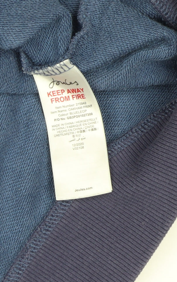 Joules Women's Blue UK 14 Leopard Print Hooded Full Zip Basic Jacket