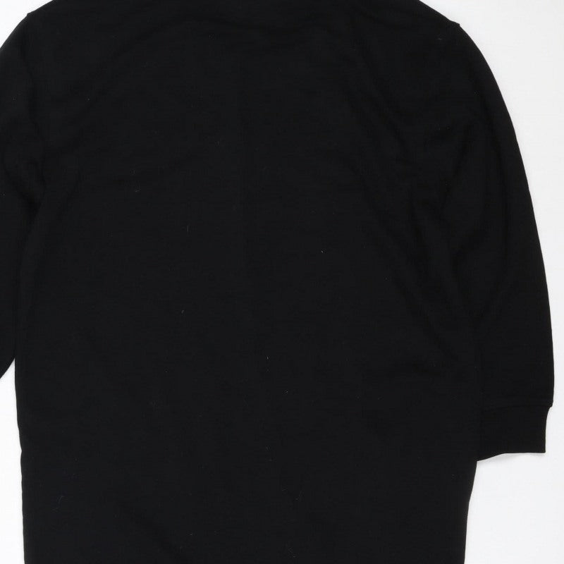 Zara Women Black M Long Jumper Dress High Neck Long Sleeve