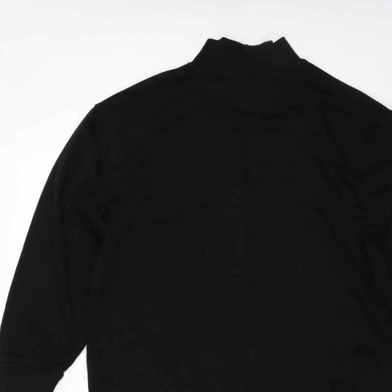 Zara Women Black M Long Jumper Dress High Neck Long Sleeve