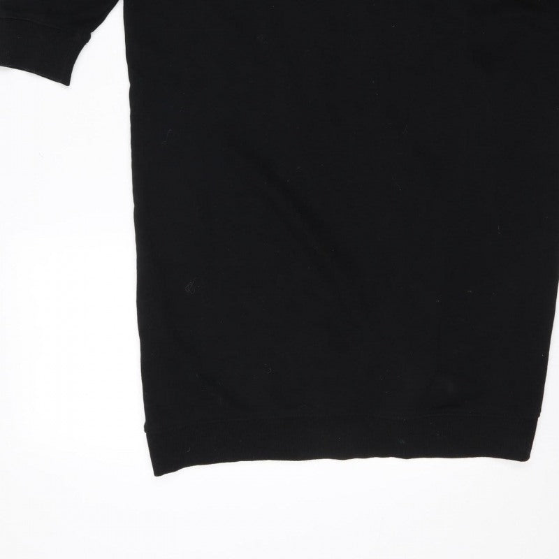 Zara Women Black M Long Jumper Dress High Neck Long Sleeve
