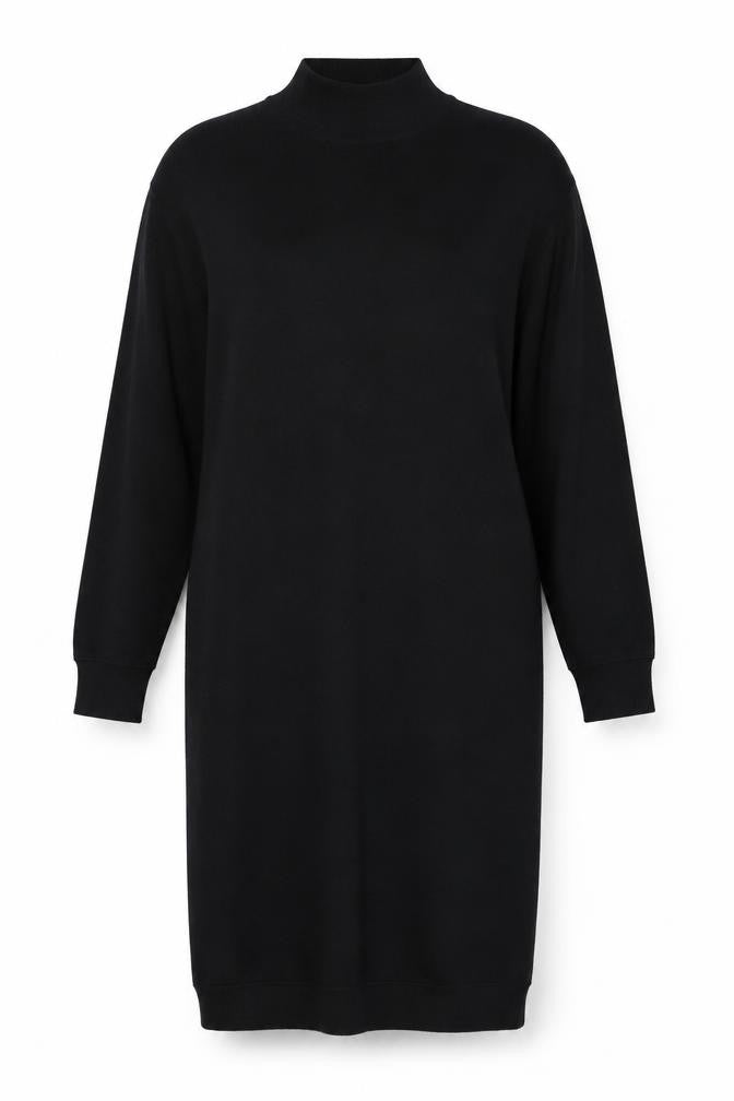 Zara Women Black M Long Jumper Dress High Neck Long Sleeve