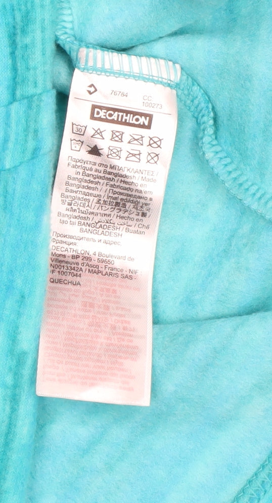 Quechua Women Blue 2XL Fleece Full Zip Hiking Jacket