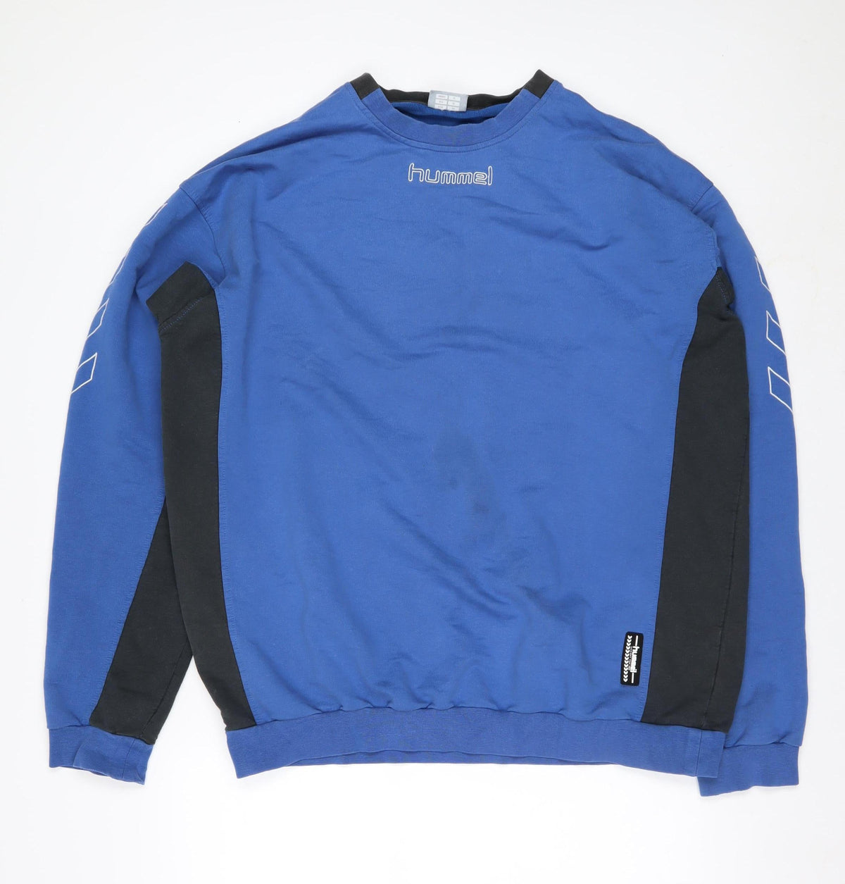 Hummel Men Blue XL Crew Neck Pullover Sports Sweatshirt Logo
