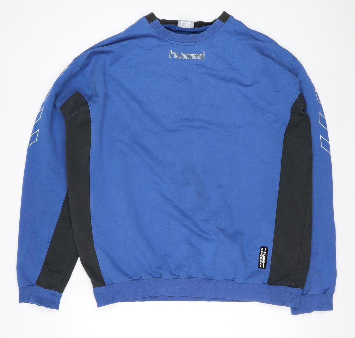 Hummel Men Blue XL Crew Neck Pullover Sports Sweatshirt Logo