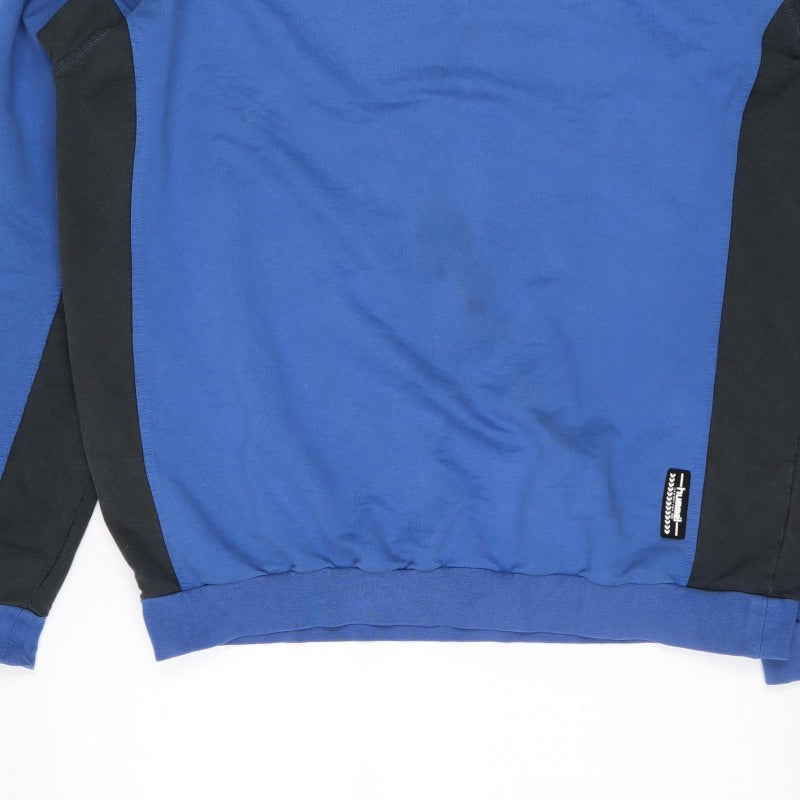 Hummel Men Blue XL Crew Neck Pullover Sports Sweatshirt Logo