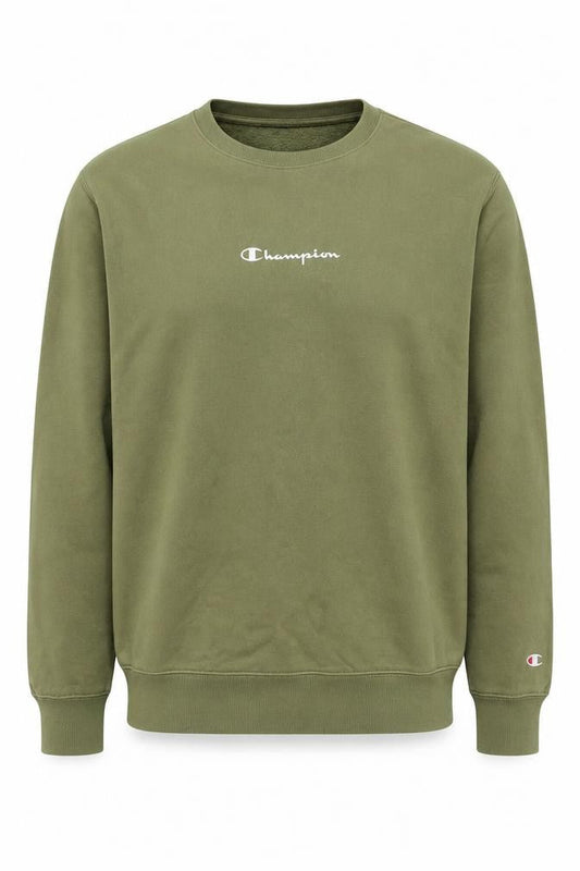 Champion Men’s Green XL Logo Crew Neck Fleece Sweatshirt