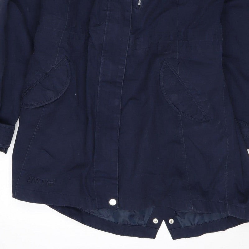 Regatta Women’s Blue UK 12 Long Hooded Waterproof Parka Coat