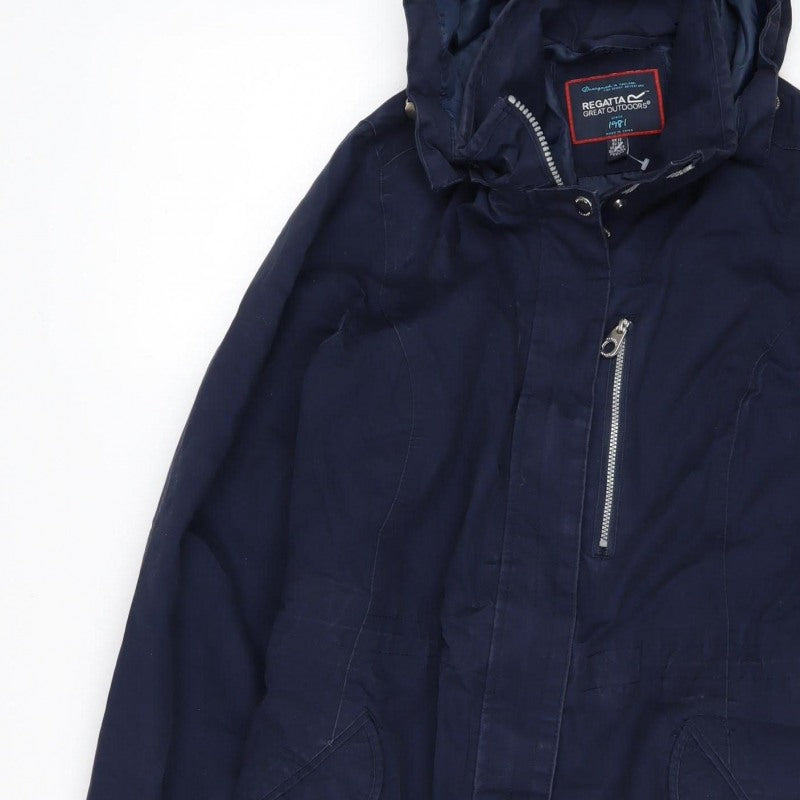 Regatta Women’s Blue UK 12 Long Hooded Waterproof Parka Coat