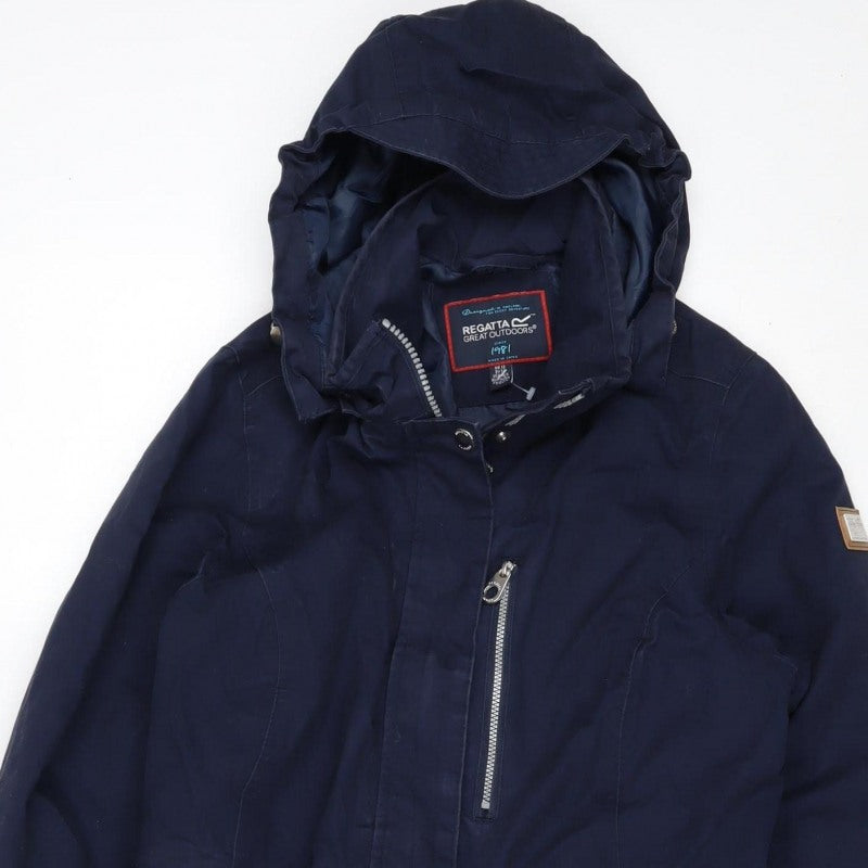 Regatta Women’s Blue UK 12 Long Hooded Waterproof Parka Coat