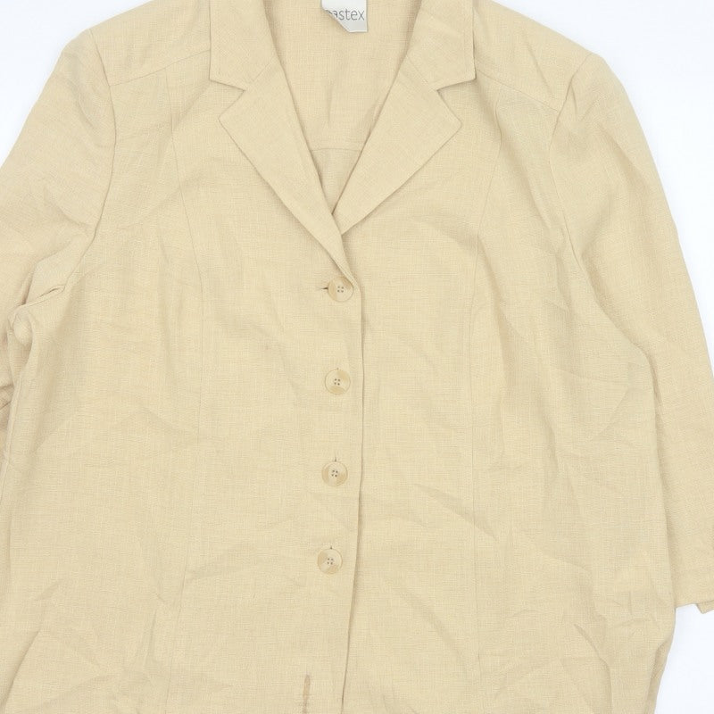 Eastex Women's Beige UK 16 100% Polyester 4 Button Blazer Jacket