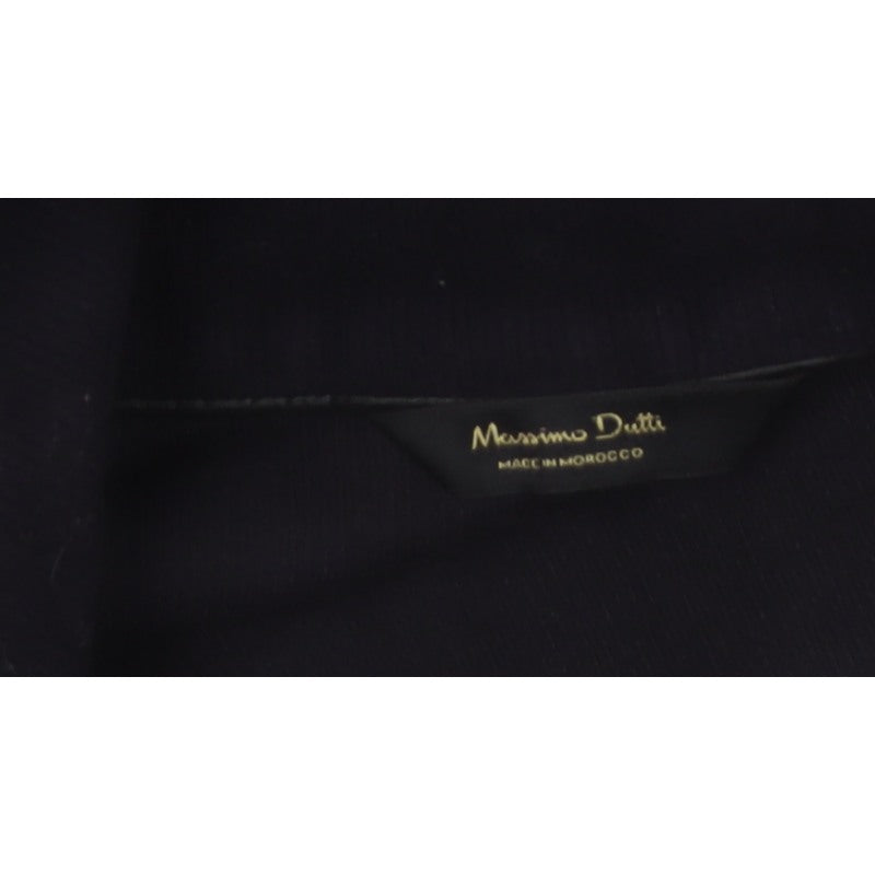 Massimo Dutti Men’s Black L Quarter Zip Velvet High Neck Sweatshirt