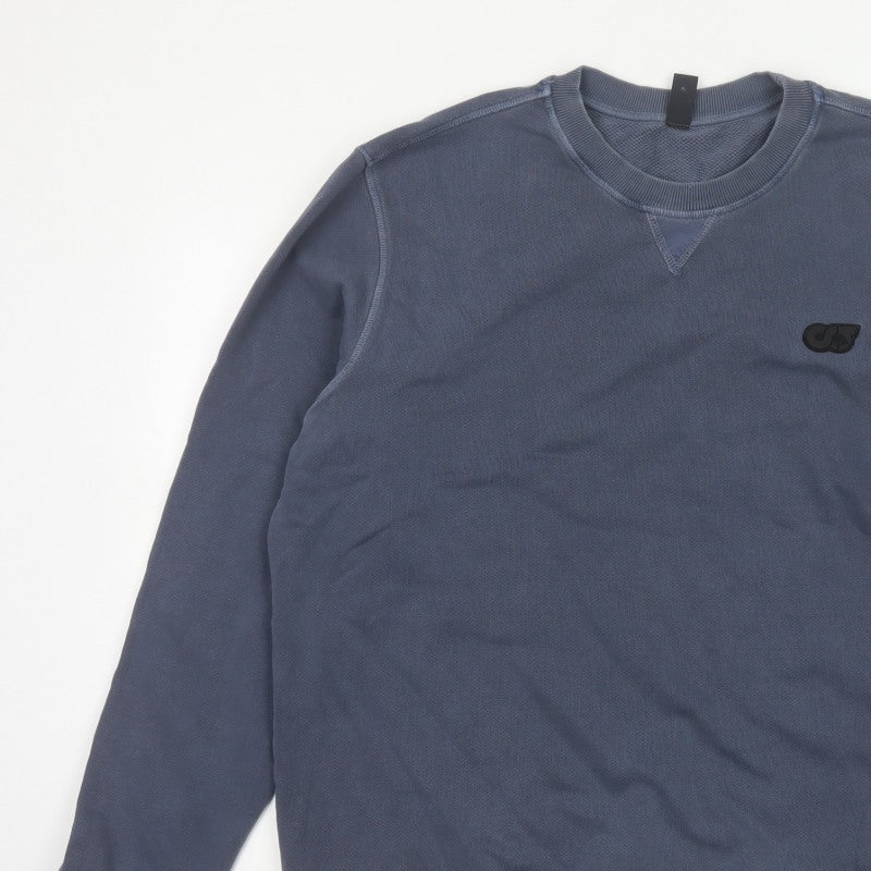 AlphaTauri Men’s Blue XL Crew Neck Logo Cotton Pullover Sweatshirt