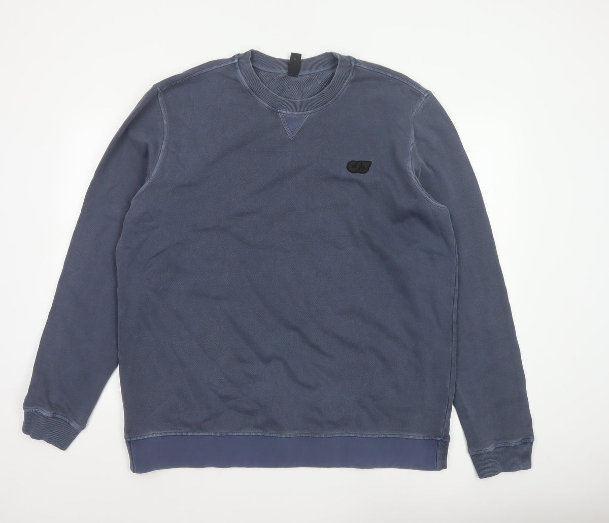 AlphaTauri Men’s Blue XL Crew Neck Logo Cotton Pullover Sweatshirt