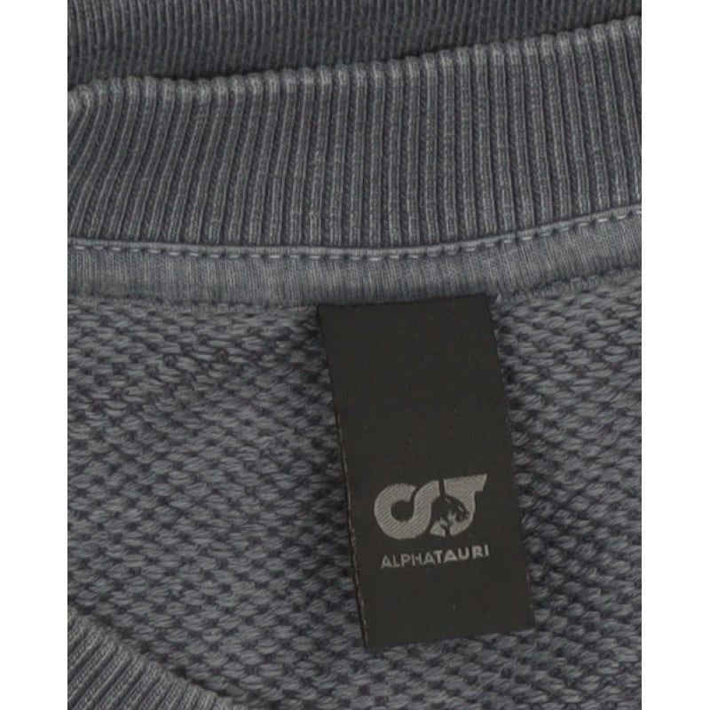 AlphaTauri Men’s Blue XL Crew Neck Logo Cotton Pullover Sweatshirt