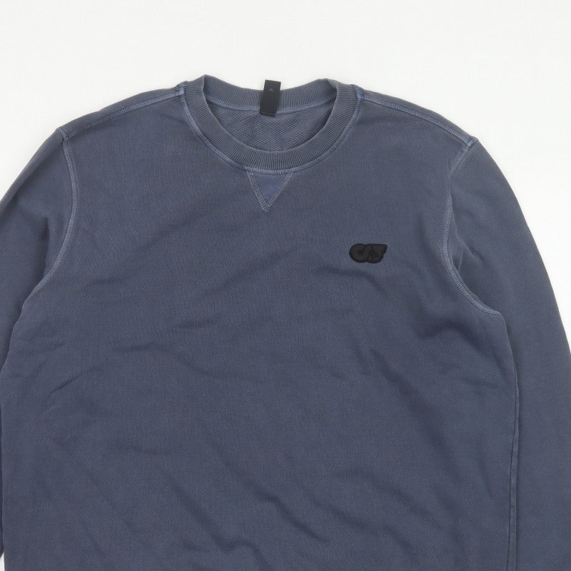 AlphaTauri Men’s Blue XL Crew Neck Logo Cotton Pullover Sweatshirt