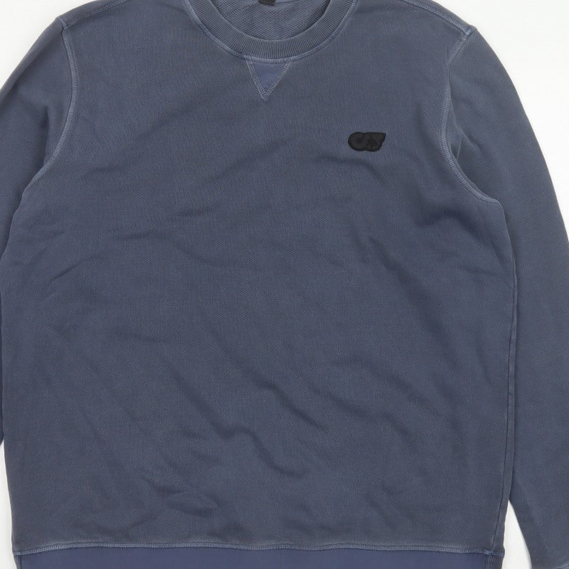 AlphaTauri Men’s Blue XL Crew Neck Logo Cotton Pullover Sweatshirt
