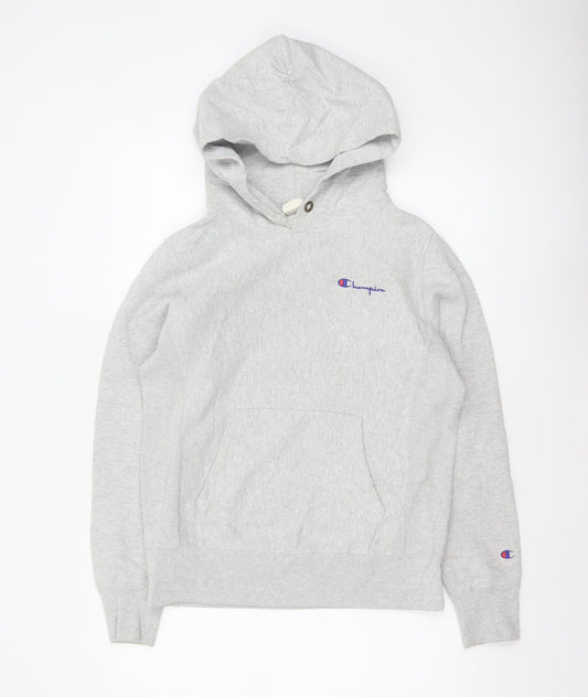 Champion Men’s Grey Large Reverse Weave Pullover Hoodie Embroidered Logo