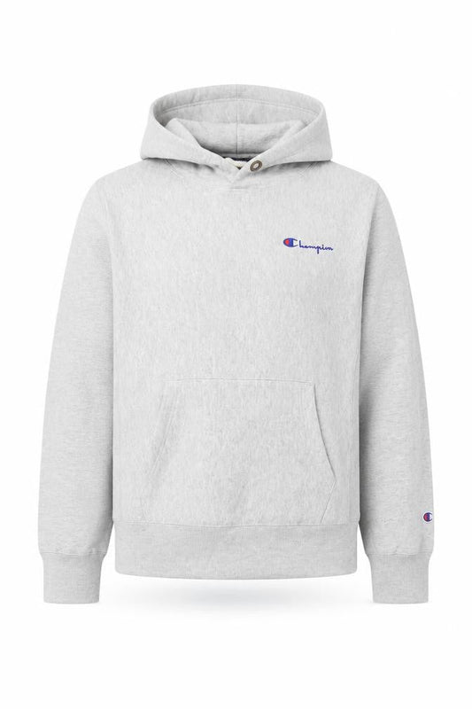 Champion Men’s Grey Large Reverse Weave Pullover Hoodie Embroidered Logo