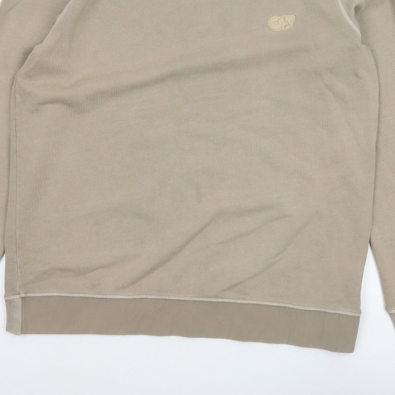 AlphaTauri Men’s Beige XL Crew Neck Logo Pullover Sweatshirt