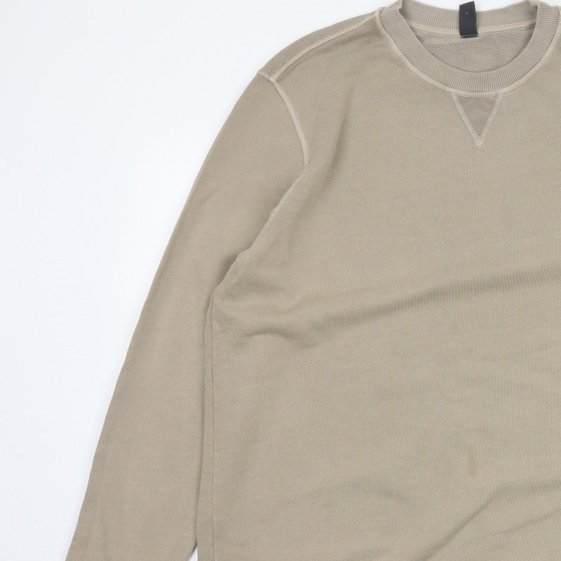 AlphaTauri Men’s Beige XL Crew Neck Logo Pullover Sweatshirt