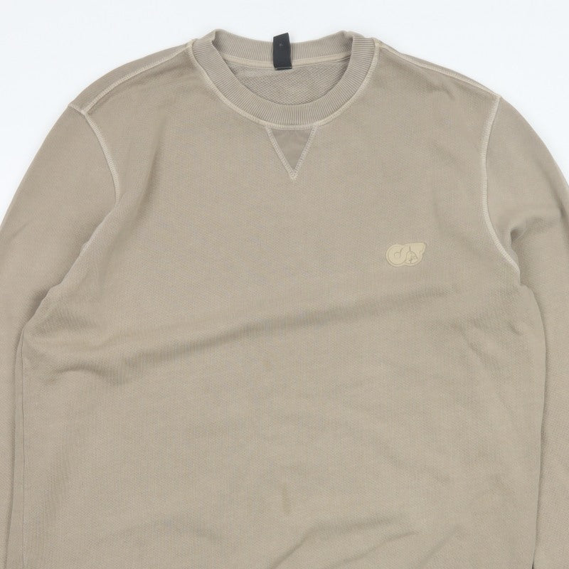 AlphaTauri Men’s Beige XL Crew Neck Logo Pullover Sweatshirt