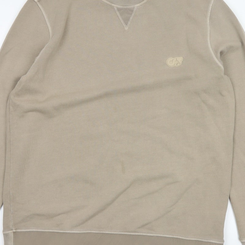 AlphaTauri Men’s Beige XL Crew Neck Logo Pullover Sweatshirt