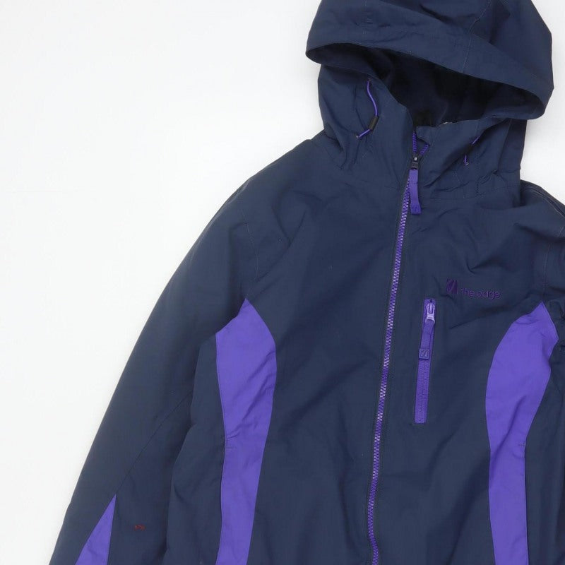 The Edge Women’s Blue Purple Size 10 Hooded Ski Jacket