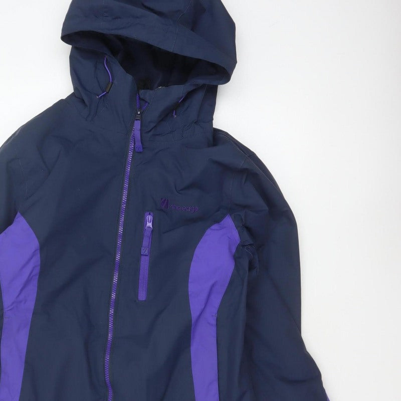 The Edge Women’s Blue Purple Size 10 Hooded Ski Jacket