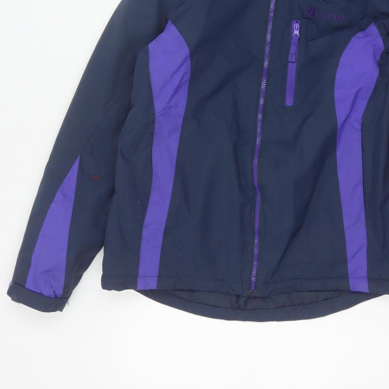 The Edge Women’s Blue Purple Size 10 Hooded Ski Jacket