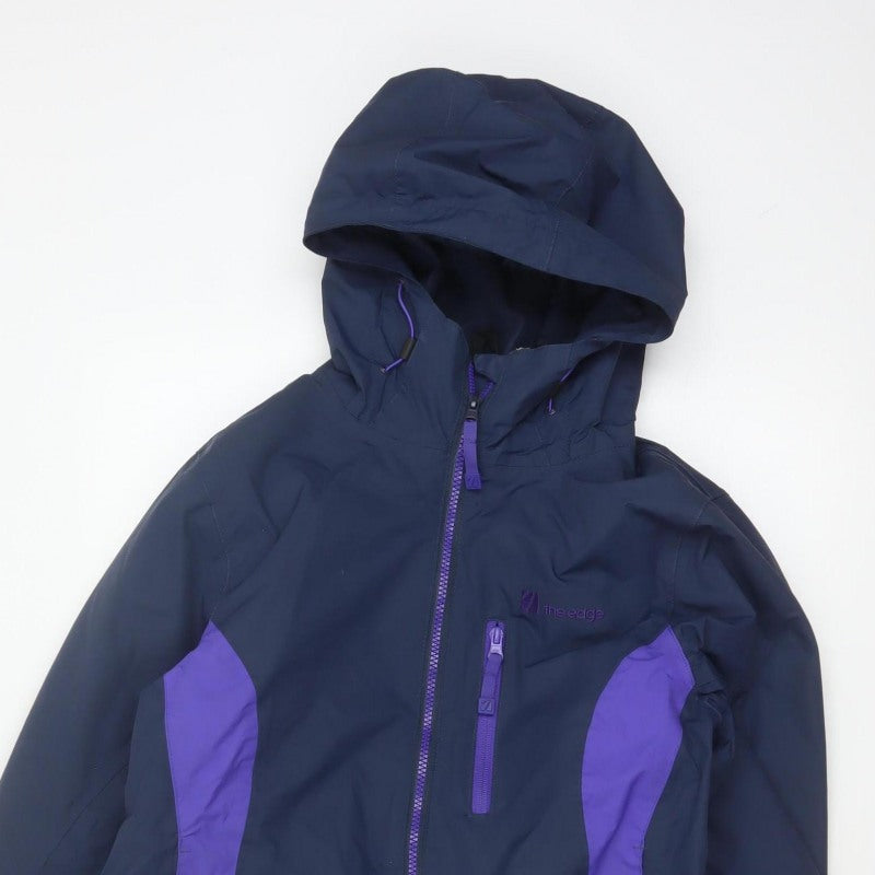 The Edge Women’s Blue Purple Size 10 Hooded Ski Jacket