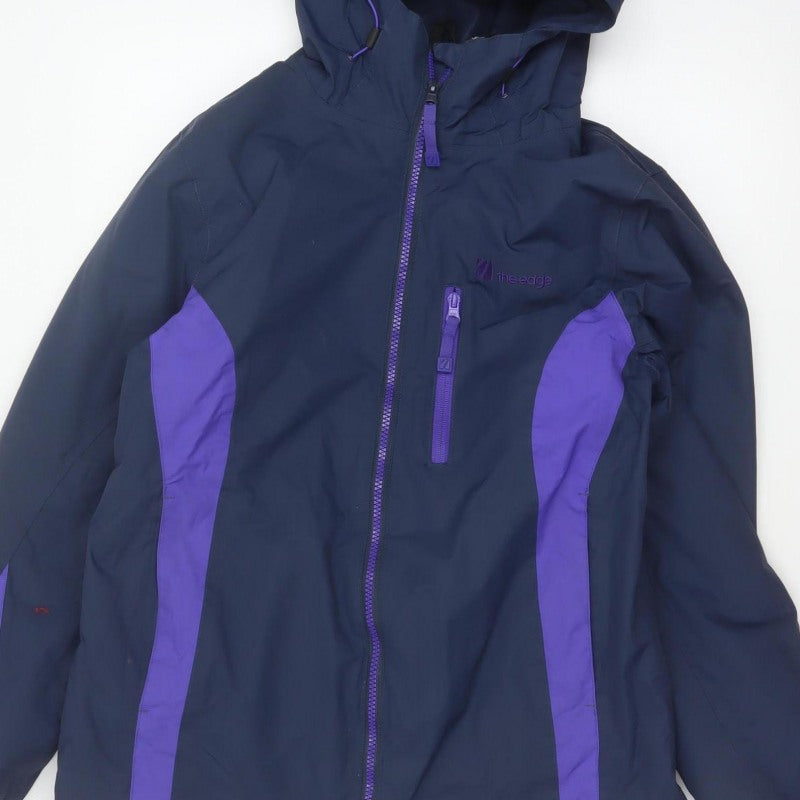 The Edge Women’s Blue Purple Size 10 Hooded Ski Jacket