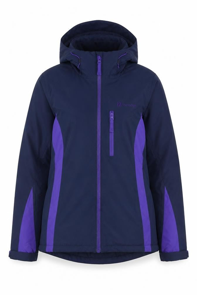 The Edge Women’s Blue Purple Size 10 Hooded Ski Jacket