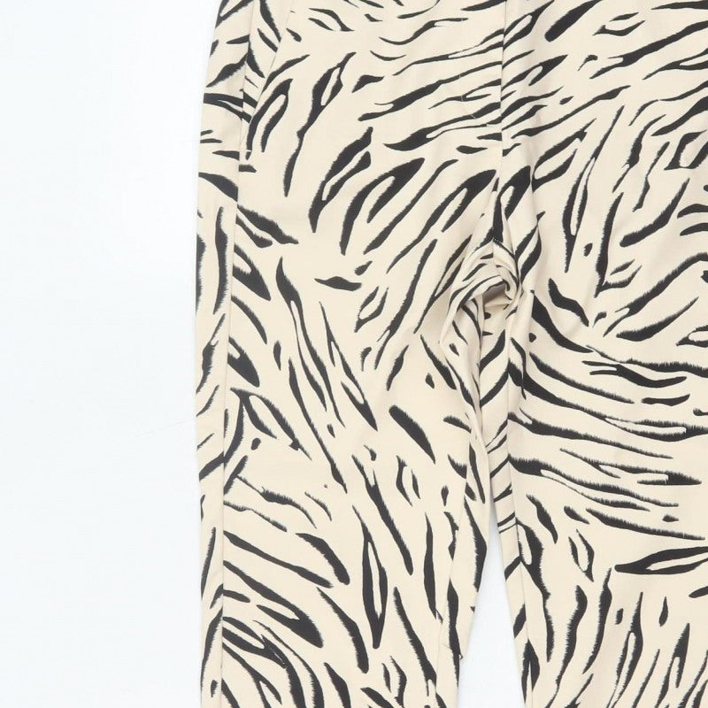 Marks & Spencer Women’s Black Mix Zebra Print Trousers UK 10