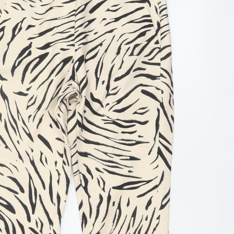 Marks & Spencer Women’s Black Mix Zebra Print Trousers UK 10