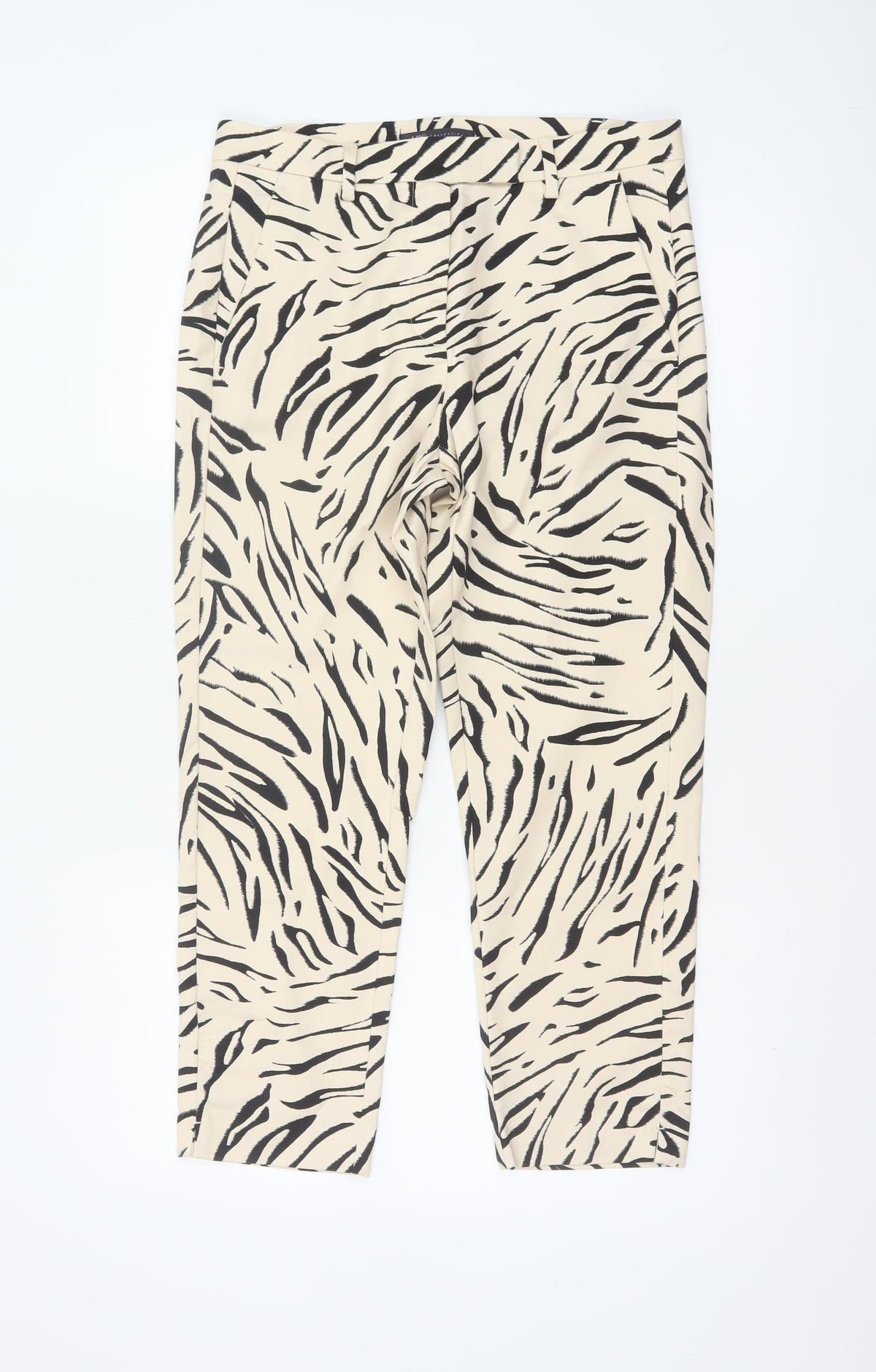 Marks & Spencer Women’s Black Mix Zebra Print Trousers UK 10