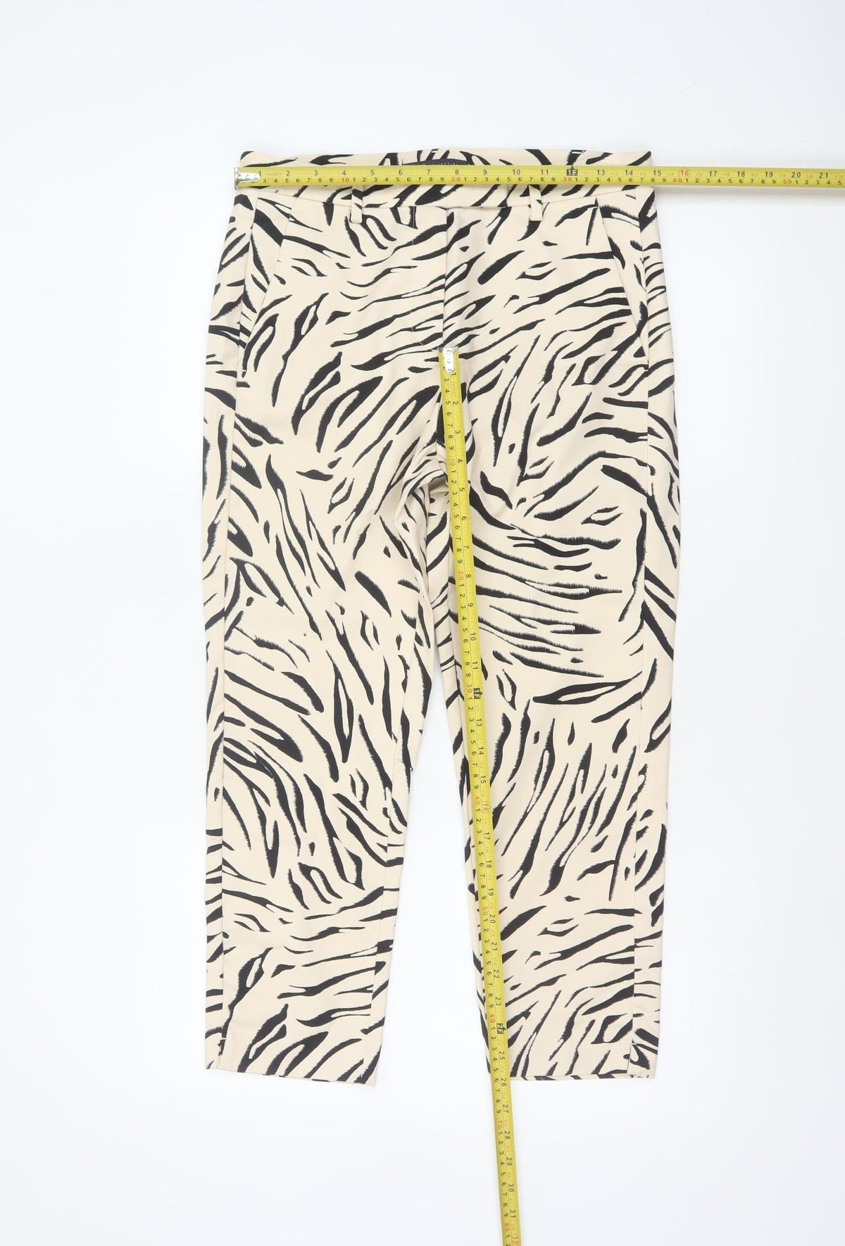 Marks & Spencer Women’s Black Mix Zebra Print Trousers UK 10