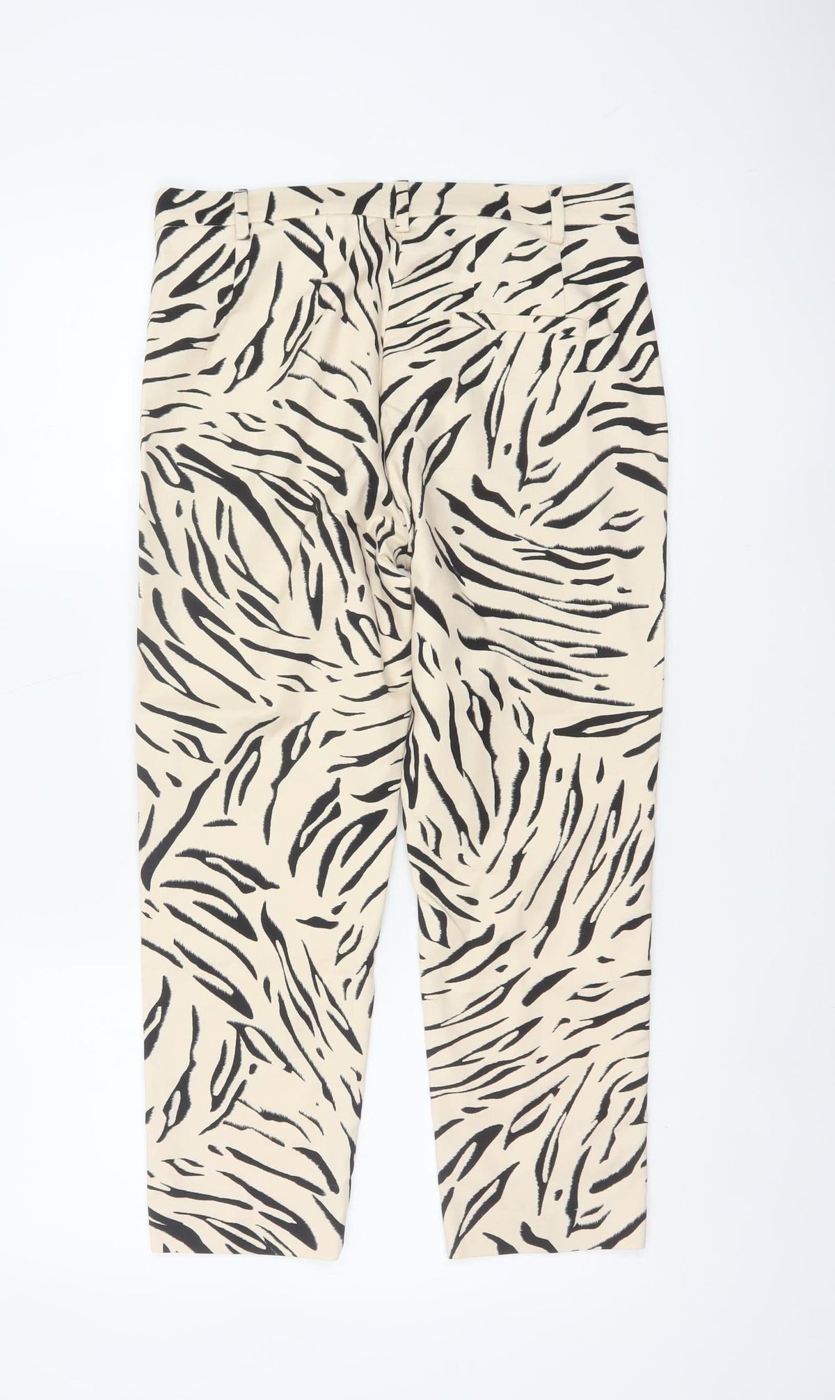 Marks & Spencer Women’s Black Mix Zebra Print Trousers UK 10